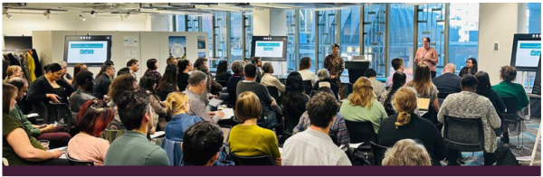 Image - audience facing towards the presenters at the Wellington Indicator Report engagement session.